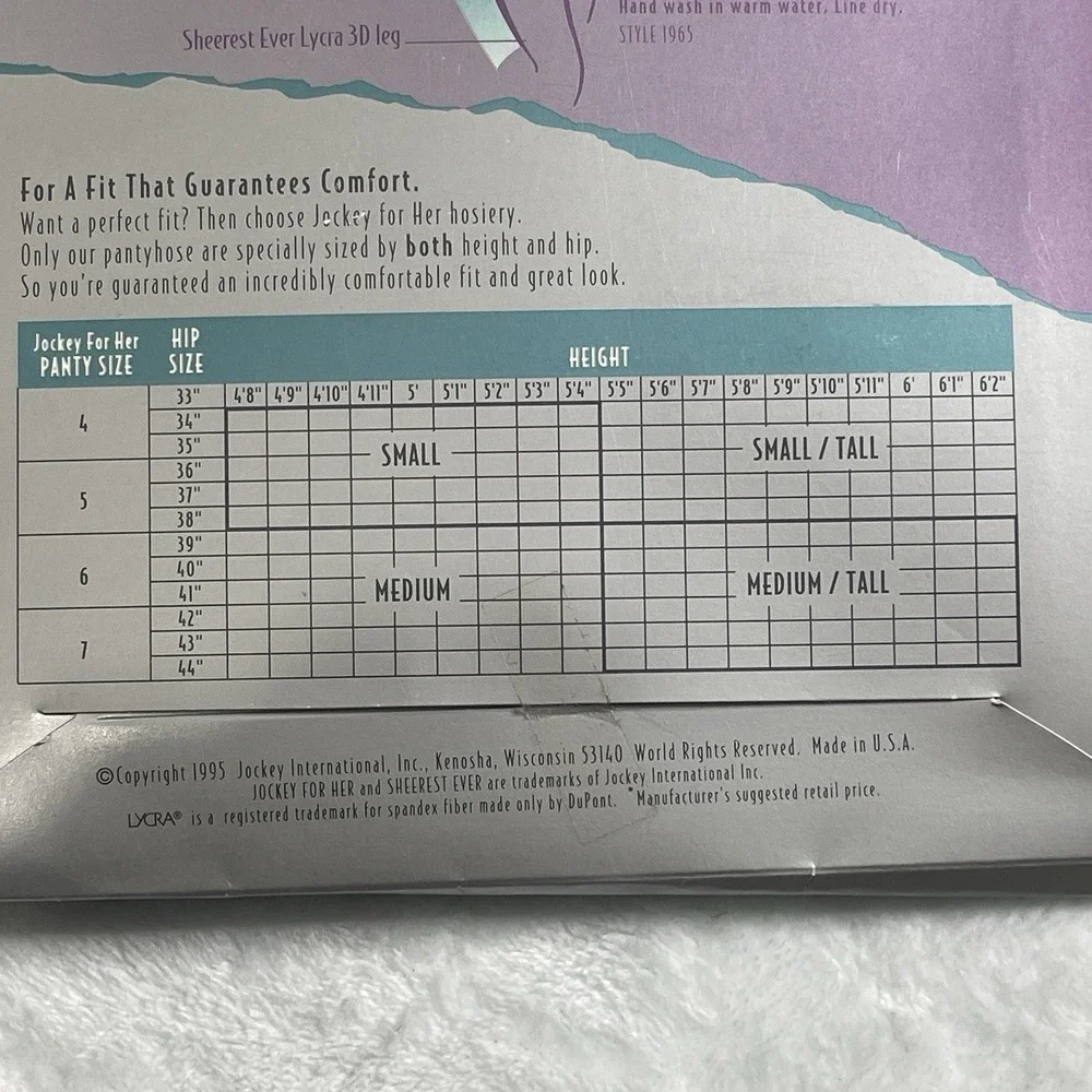 NOS Jockey 1995 MedTall Antique White Her Sculpture Shaping Extra Tight‎ Control